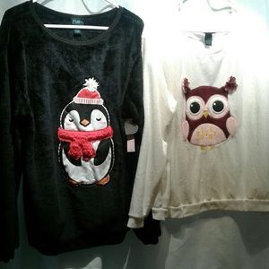 Very soft sweatshirts nwt penguin and owl